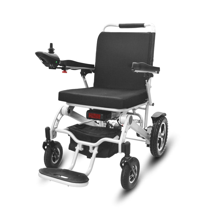 Emotor Sliver Electric Wheelchair Foldable for Adults Seniors 300lbs,Dual 250W Powerful Motor with Manual Override Switch Scooter