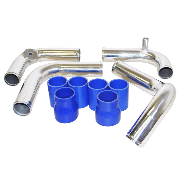 Emusa Intercooler Charge Pipe Kit+ Aluminum Piping+ Silicone Hose Fit for 2001-2006 VW Audi