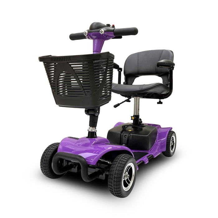 Emotor Battery Powered 4 Wheel Mobility Scooter for Seniors-Electric Scooter with Seat for Adults- Heavy Duty Structure for All Terrain Indoor Outdoor (Purple)