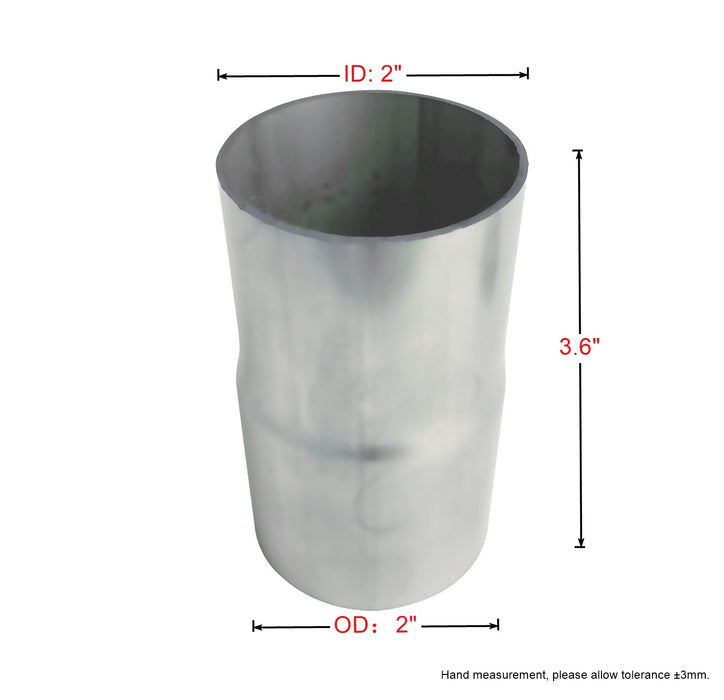 Universal ID 2" to OD 2" Stainless Steel Exhaust Reducer Adapter Coupler Pipe(2"X3.6")