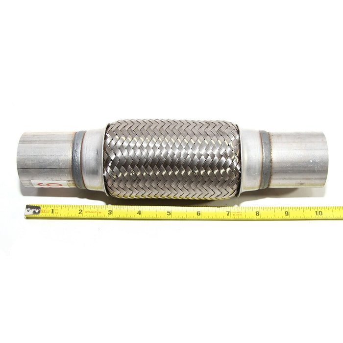 Piping Connector 1.75" ID w/6" Double Braided SS Flex Pipe 10" Overall Length