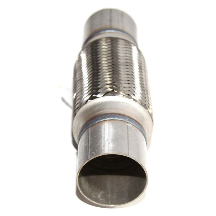 Emusa 2 1/4 Inch Exhaust Pipe Connector 2.25" ID w/6" Double Braided SS Flex Pipe 10" Overall Length