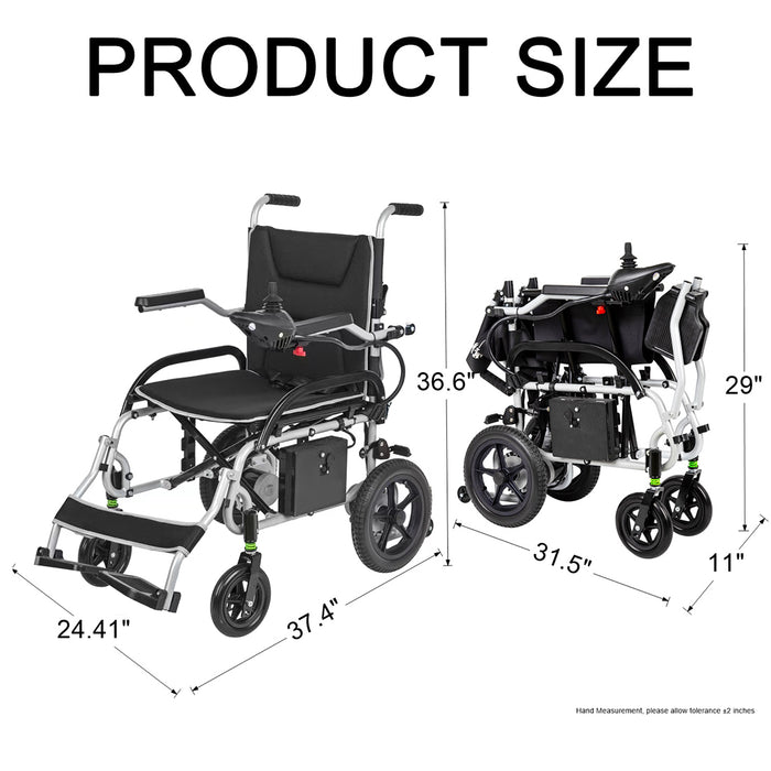 Elifecenter Electric Wheelchair Lightweight Foldable for Adults Seniors, Total Weights 37.5lbs,Weight Capacity 265lbs with Dual Motor Wheelchairs…