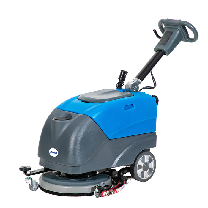 Emotor 15" Foldable Hand Push Walk Behind Floor Scrubber Machine with Brush and 23" Sequeegee