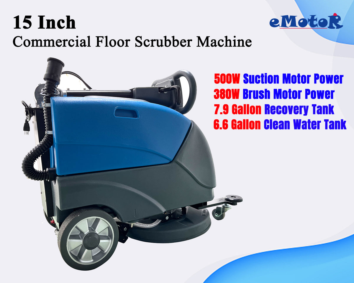 Emotor EM-25 Foldable Hand Push Walk Behind Floor Scrubber Machine