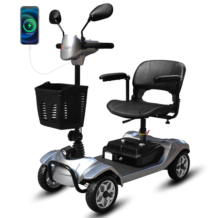 Elifecenter 330lbs Mobility Scooter for Seniors Elderly Adults, 250W Strong Motor w/ Stable 4 Wheels Scooter for Outdoor Driving