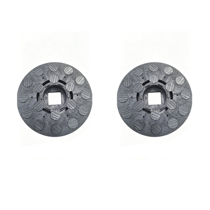 A pair of 9 inch Pad Holder Fit For EM_255 Dual Brush Floor Scrubber Machine