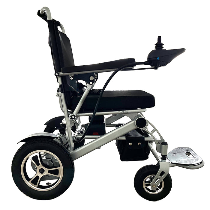 Foldable Electric Wheelchair – 15 Mile Range, 12Ah Detachable Battery, Dual 250W Motor, Max 330lbs Capacity Aluminum Frame