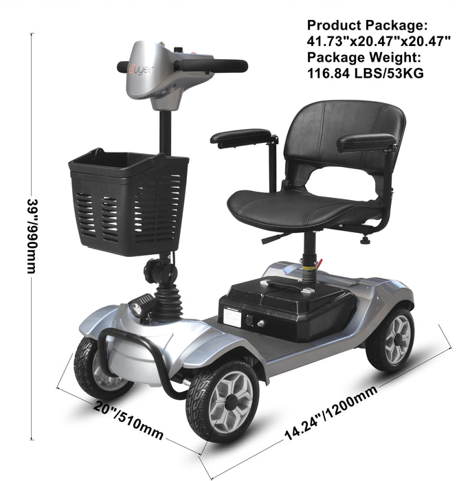 Elifecenter 330lbs Mobility Scooter for Seniors Elderly Adults, 250W Strong Motor w/ Stable 4 Wheels Scooter for Outdoor Driving