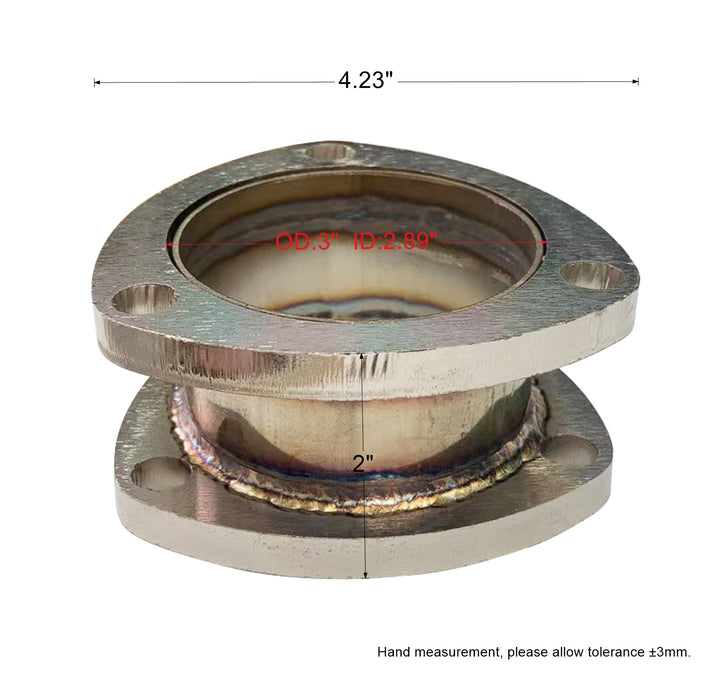 Emusa 3 inch 3 Bolt Flange Exhaust Muffler Pipe Extension Flange Mild Steel Adapter