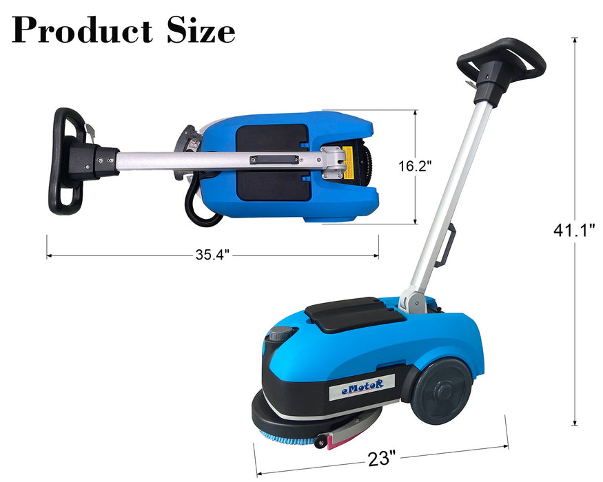 Emotor K3 Walk Behind Floor Scrubber Machine, Powerful 240W Motor with ...