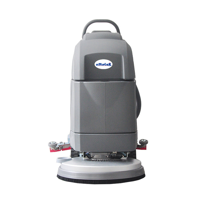 Emotor 15'' Foldable Walk Behind Hand Push Floor Scrubber Machine for  Industrial Commercial Use, Upgrade Automatic Water Flow, Machine Size