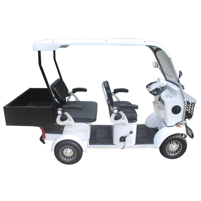 eLifecenter Battery-Powered Electrical 4 Seats Golf Cart with Cargo, Max Capacity 500KG (E900)