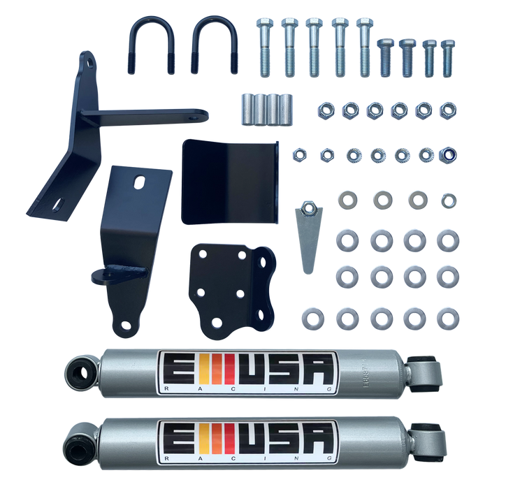 Emusa Dual Steering Stabilizer Kits with Cylinder Damper Replacement for 2003-2012 Dodge Ram 2500 3500 4WD