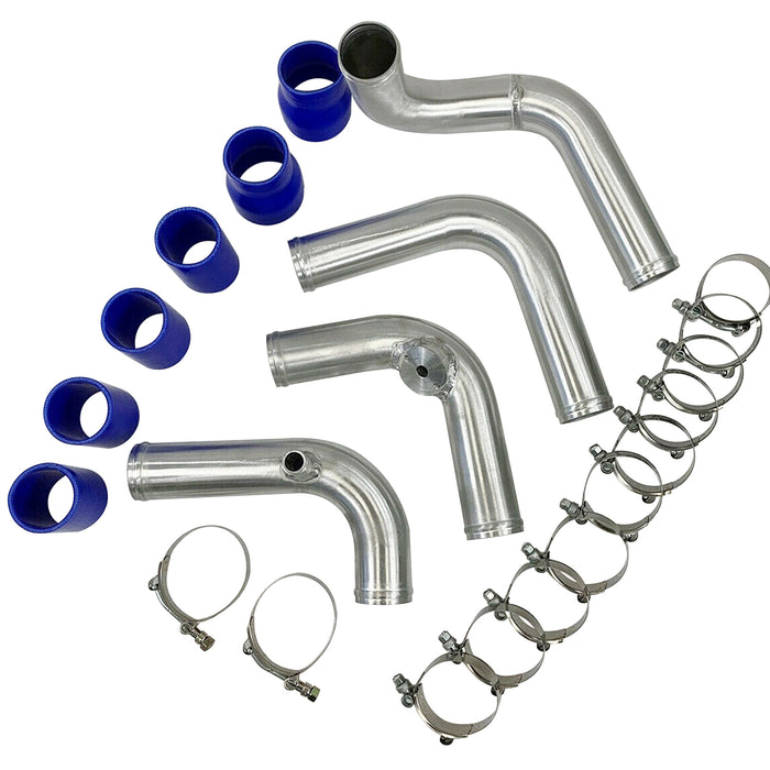 Emusa Intercooler Charge Pipe Kit+ Aluminum Piping+ Silicone Hose Fit for 2001-2006 VW Audi