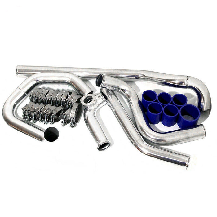 Emusa Intercooler Charge Pipe Kit For 2002-2005 Honda Civic Aluminum Polished Piping